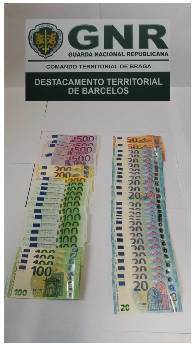 Foto de Barcelos – Arguidos por furto e apreensão de 4 700 euros em numerário