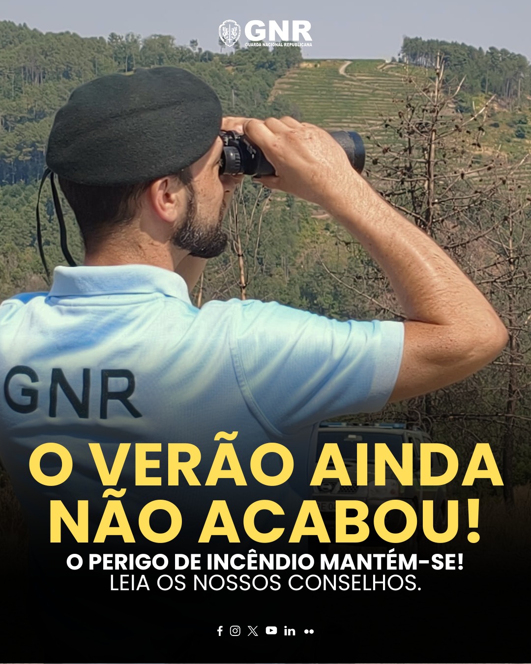 GNR reforça ações de prevenção e combate aos incêndios face ao agravamento do risco de incêndio