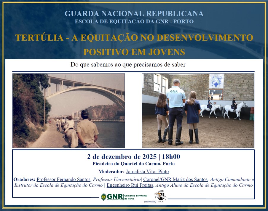 Porto – Tertúlia “A Equitação no desenvolvimento positivo em jovens – Do que sabemos ao que precisamos saber”