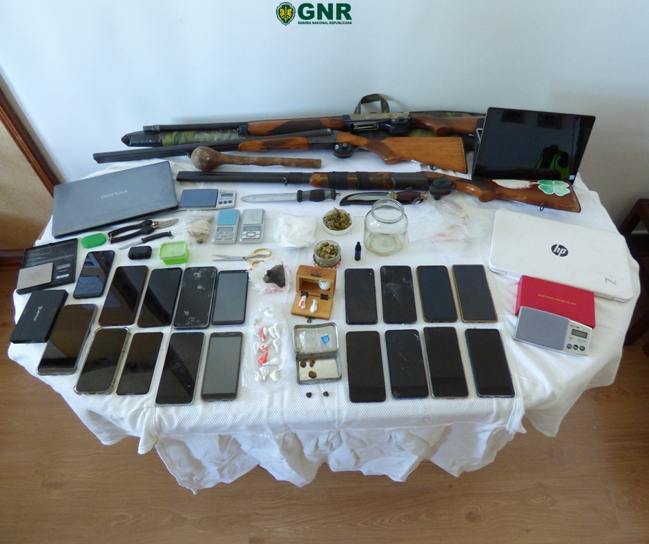 Arganil, Charneca da Caparica e São João da Pesqueira – Detidos por tráfico de estupefacientes e detenção de arma proibida